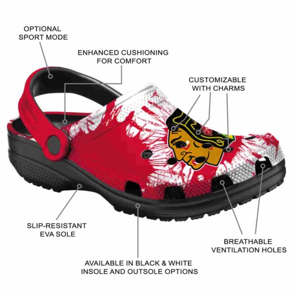 chicago blackhawks splatter graphics clog new arrival