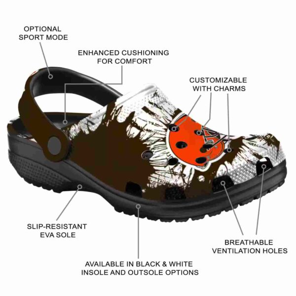 cleveland browns splatter graphics crocs new arrival