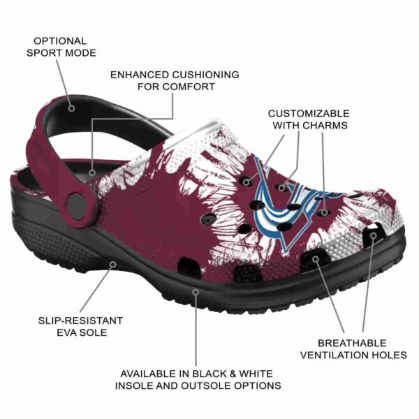 colorado avalanche splatter graphics clog new arrival