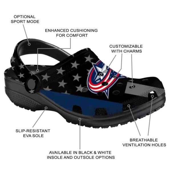 columbus blue jackets stellar stripes theme clog new arrival