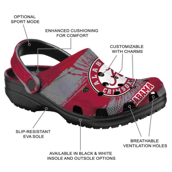 custom alabama crimson tide paint splatter graphics crocs new arrival