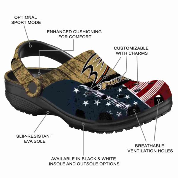 custom anaheim ducks star spangled side pattern clog new arrival