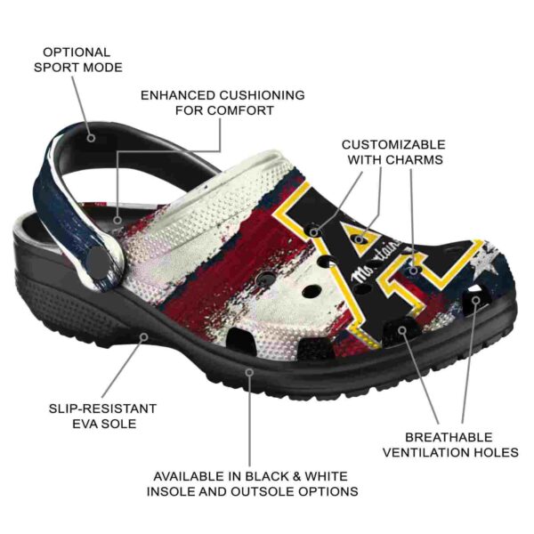 custom appalachian state mountaineers patriotic stripes clog new arrival