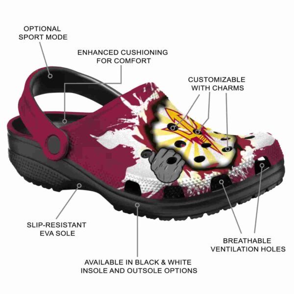 custom arizona state sun devils gripping hand crocs new arrival