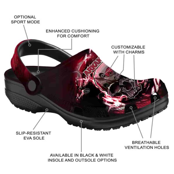 custom arkansas razorbacks gothic skull crocs new arrival