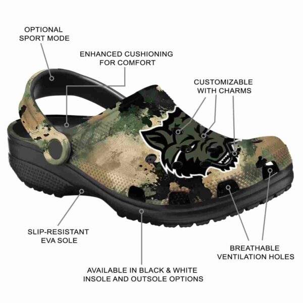 custom arkansas state red wolves camouflage craze clog new arrival