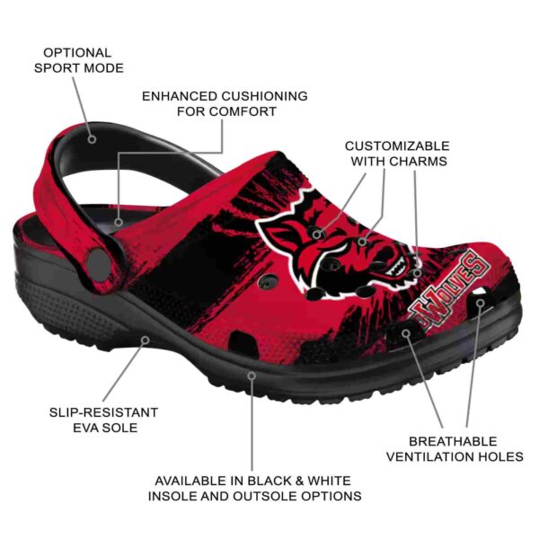 custom arkansas state red wolves paint splatter graphics clog new arrival