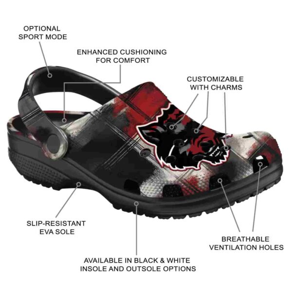 custom arkansas state red wolves plaid fusion clog new arrival