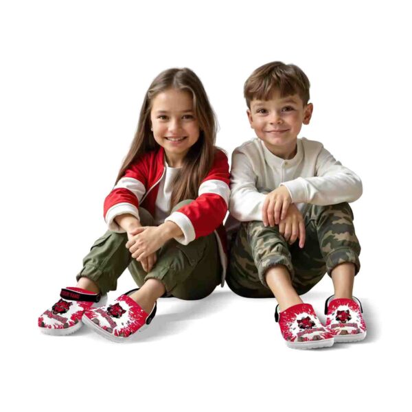 custom arkansas state red wolves splash art clog fashion forward