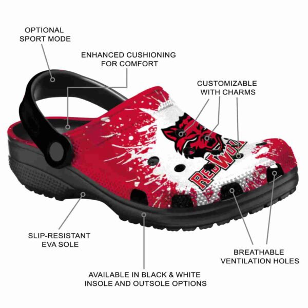 custom arkansas state red wolves splash art clog new arrival