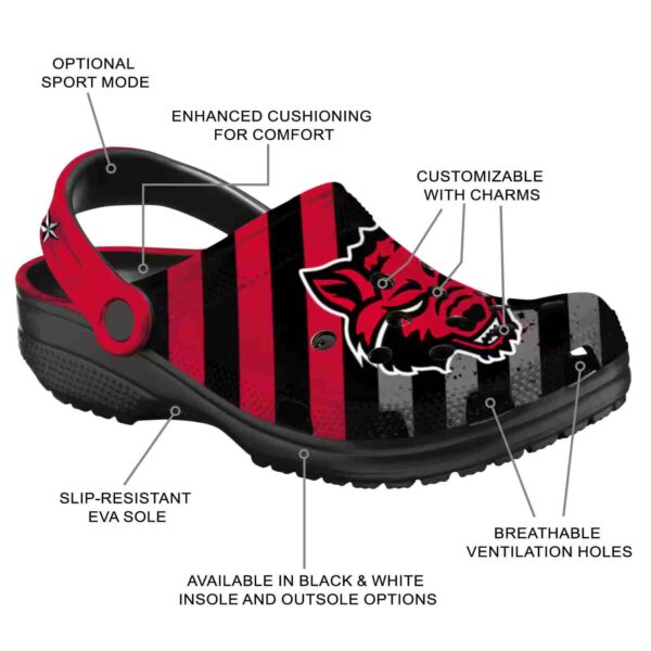 custom arkansas state red wolves star spangled graphic clog new arrival