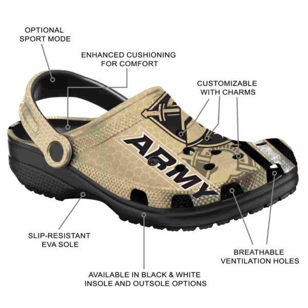 custom army black knights contrasting stripes clog new arrival