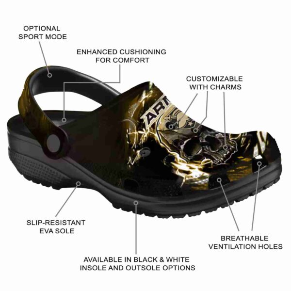 custom army black knights gothic skull clog new arrival