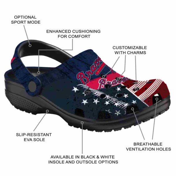 custom atlanta braves star spangled side pattern crocs new arrival