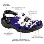 Custom Baltimore Ravens Splatter Pattern Crocs Best selling