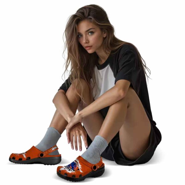 custom boise state broncos splash motif background clog premium grade