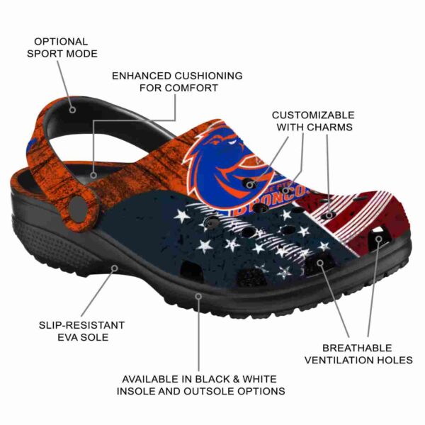 custom boise state broncos star spangled side pattern clog new arrival