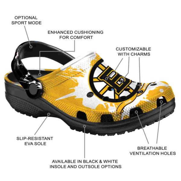 custom boston bruins splatter pattern clog new arrival