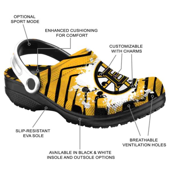 custom boston bruins zigzag paint burst clog new arrival