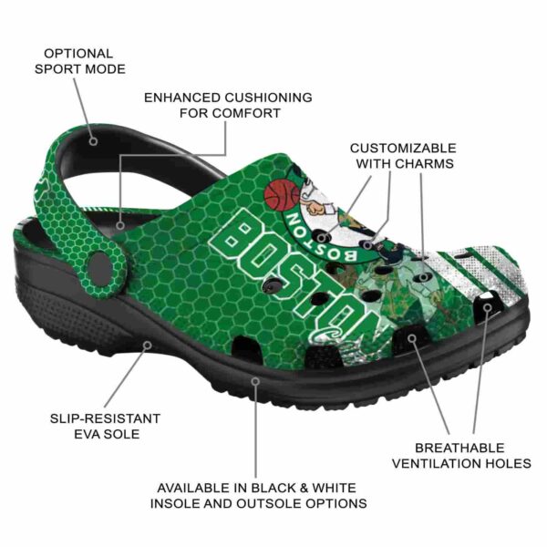 custom boston celtics contrasting stripes crocs new arrival