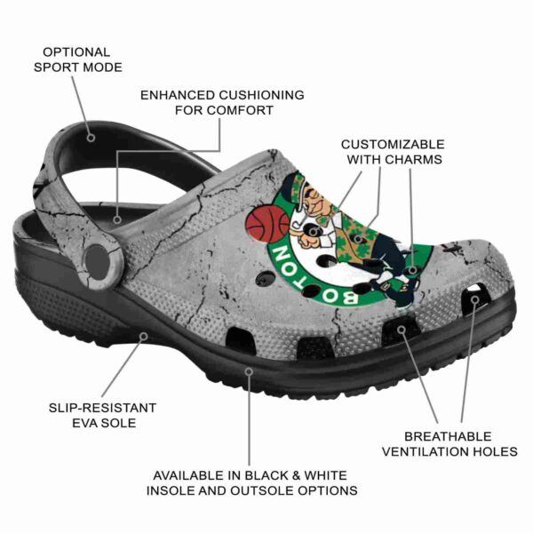 custom boston celtics cracked texture crocs new arrival