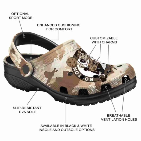 custom boston celtics desert camo crocs new arrival