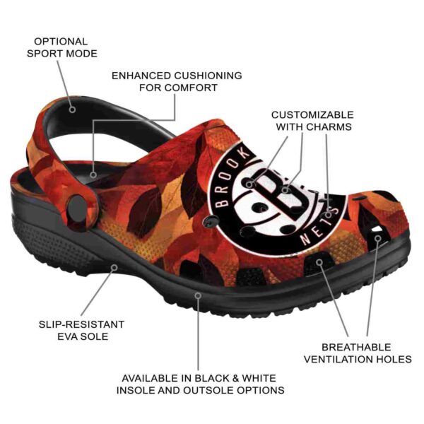 custom brooklyn nets autumn leaves clog new arrival