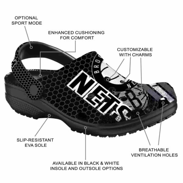 custom brooklyn nets contrasting stripes clog new arrival
