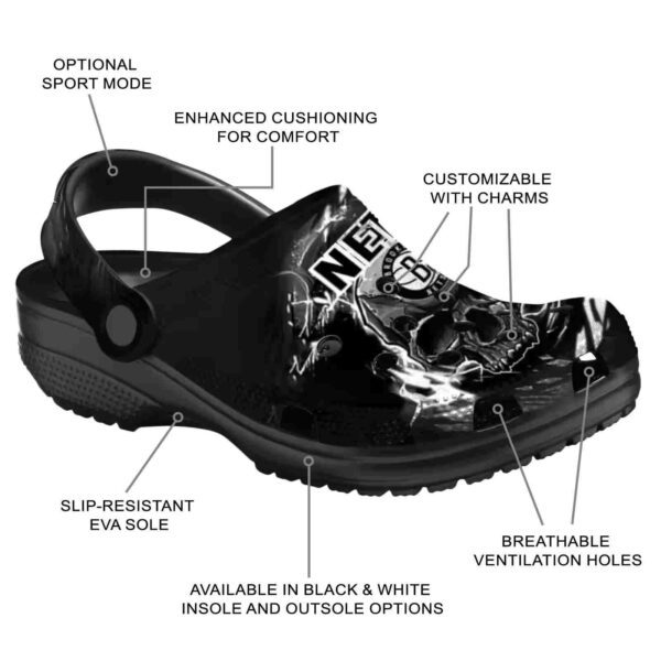custom brooklyn nets gothic skull clog new arrival