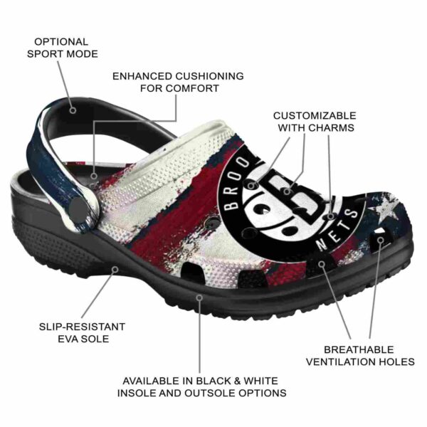 custom brooklyn nets patriotic stripes clog new arrival