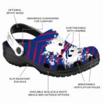 Custom Buffalo Bills Zigzag Paint Burst Crocs Best selling