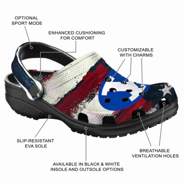 custom byu cougars patriotic stripes clog new arrival