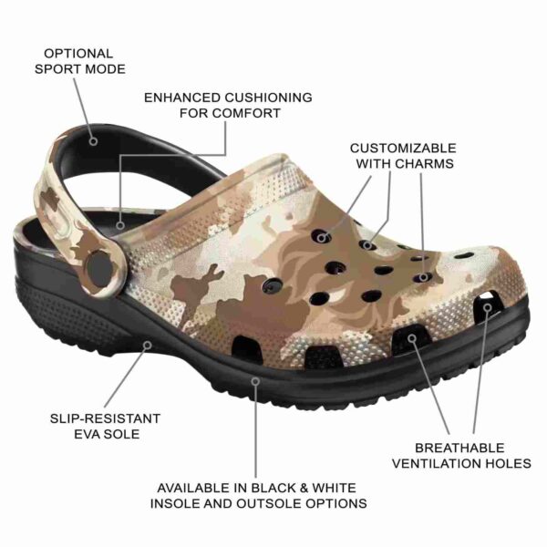 custom calgary flames desert camo clog new arrival