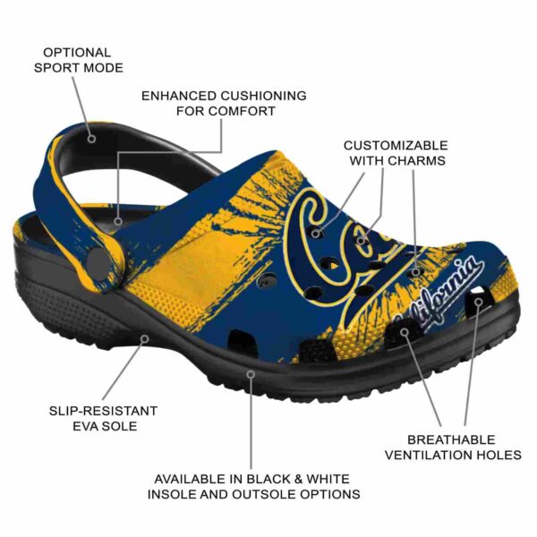 custom california golden bears paint splatter graphics clog new arrival