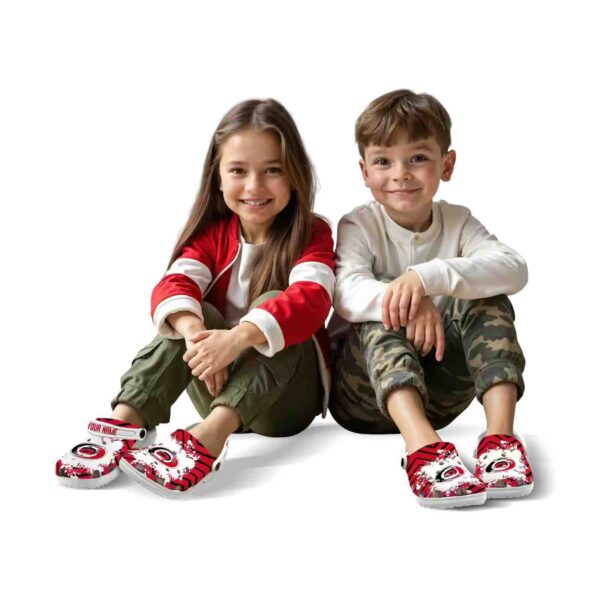 custom carolina hurricanes zigzag paint burst clog fashion forward