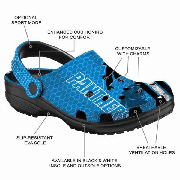custom carolina panthers contrasting stripes crocs new arrival