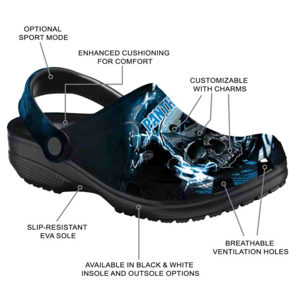 custom carolina panthers gothic skull crocs new arrival