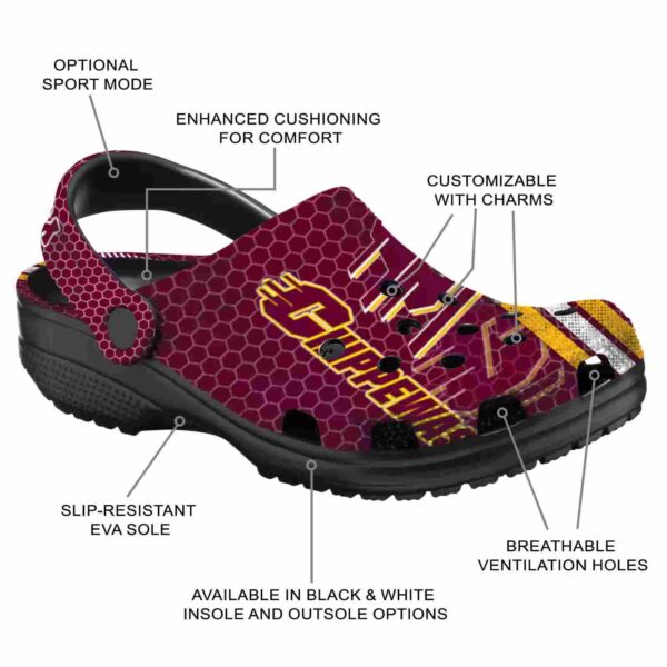 custom central michigan chippewas contrasting stripes clog new arrival