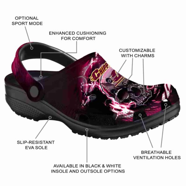custom central michigan chippewas gothic skull clog new arrival