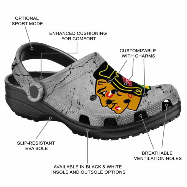 custom chicago blackhawks cracked texture clog new arrival