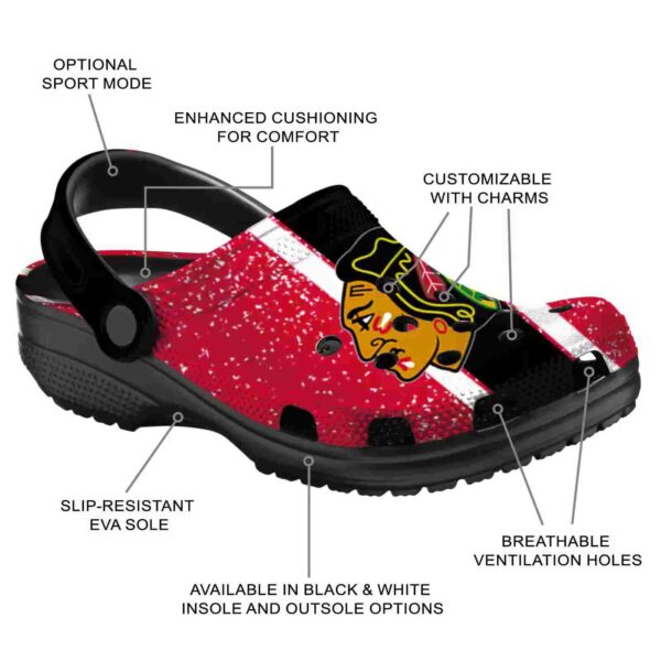 custom chicago blackhawks vertical stripes clog new arrival