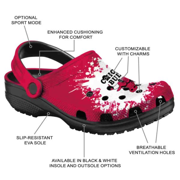 custom chicago bulls splatter background crocs new arrival
