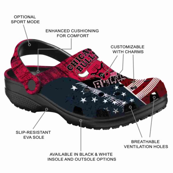 custom chicago bulls star spangled side pattern crocs new arrival