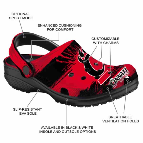 custom cincinnati bearcats paint splatter graphics clog new arrival