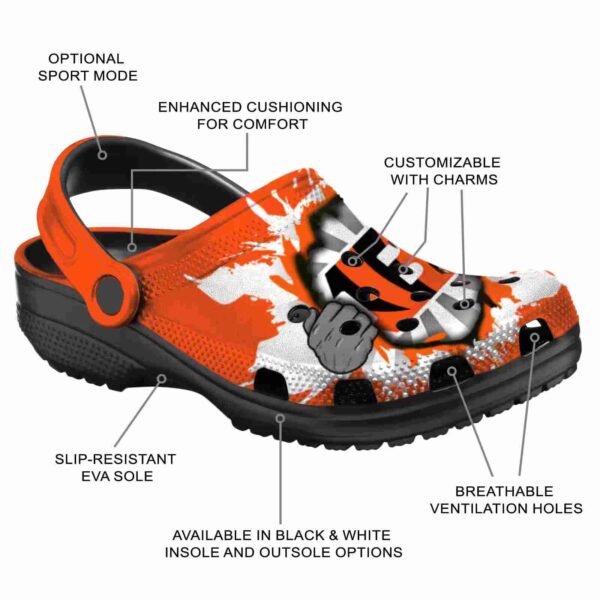 custom cincinnati bengals gripping hand crocs new arrival