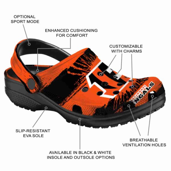custom cincinnati bengals paint splatter graphics crocs new arrival