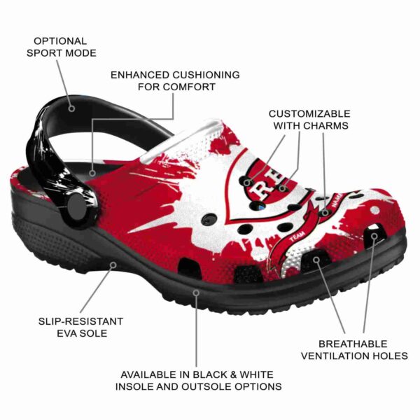 custom cincinnati reds splatter pattern crocs new arrival