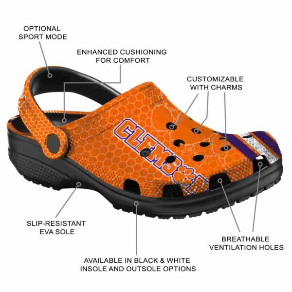 custom clemson tigers contrasting stripes crocs new arrival