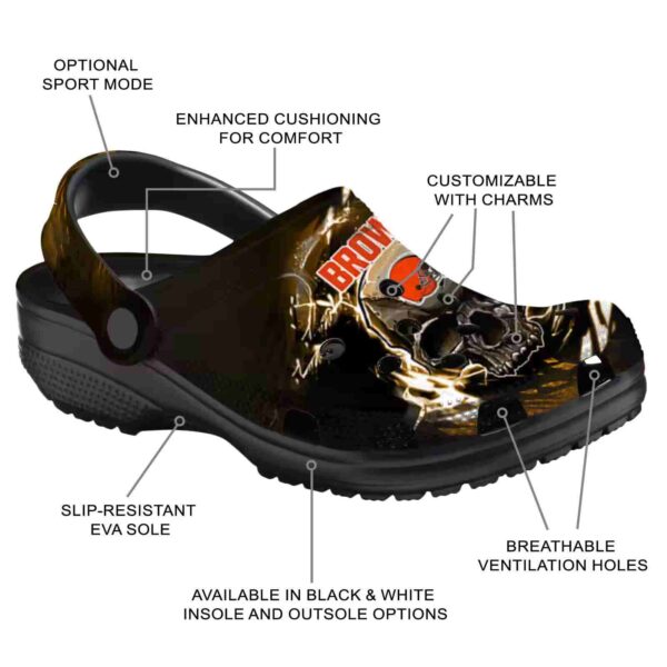 custom cleveland browns gothic skull crocs new arrival