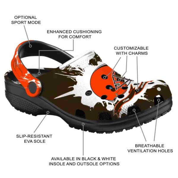 custom cleveland browns splatter pattern crocs new arrival